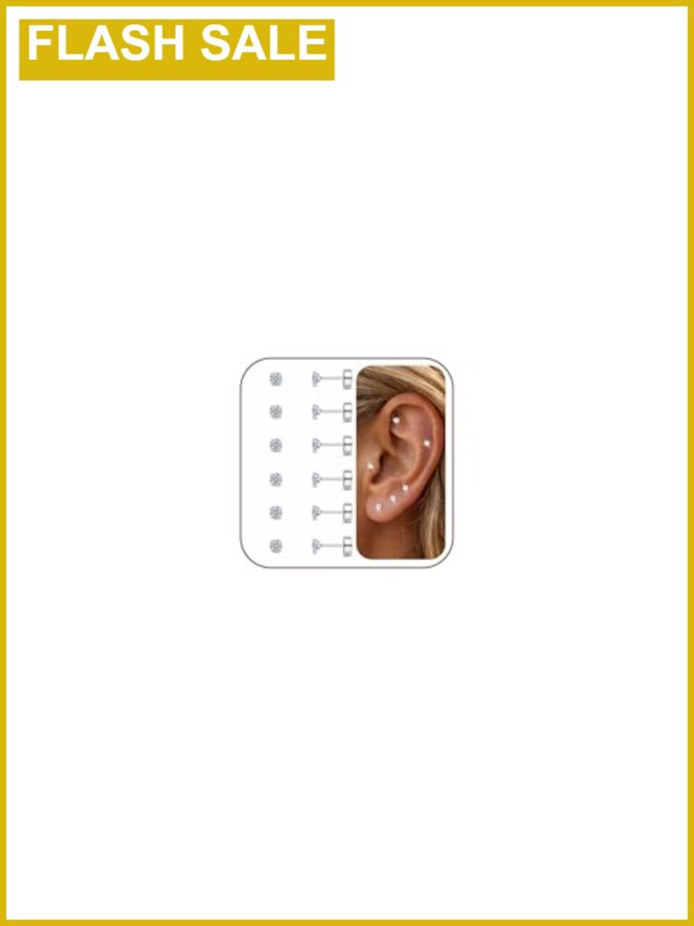 20G Flat Back Stud Earrings Hypoallergenic 316L Surgical Stainless Steel